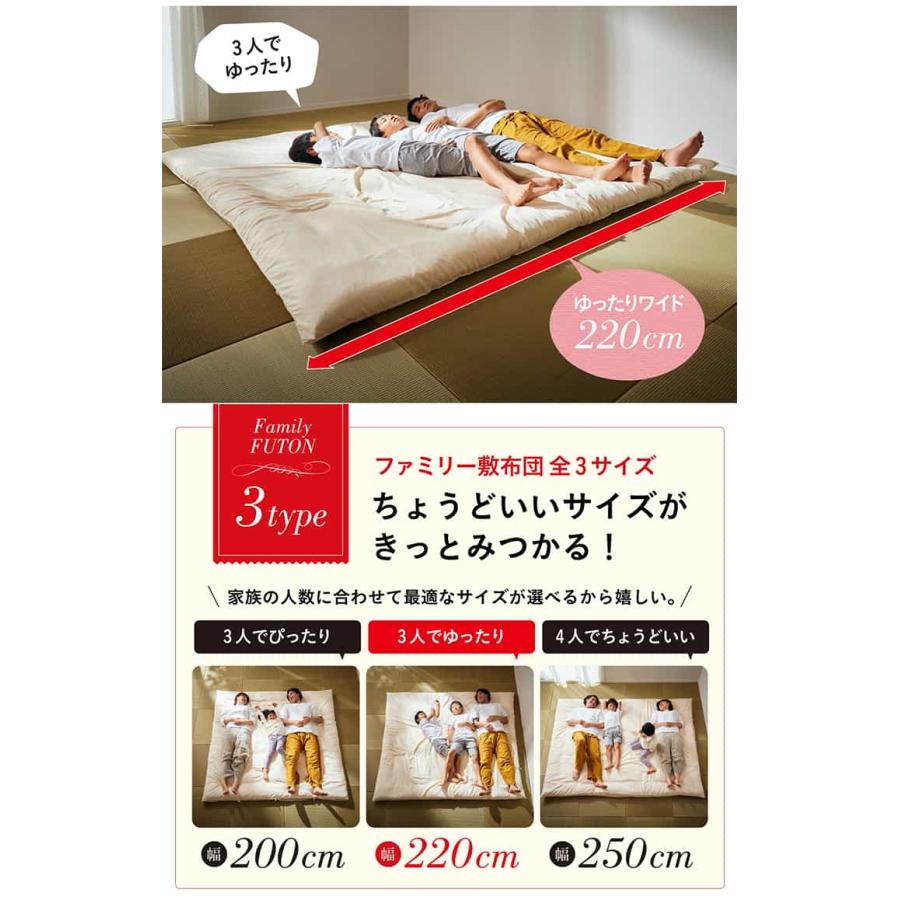 未来商会 敷き布団 敷布団 キングサイズ ファミリー向け 220×200cm
