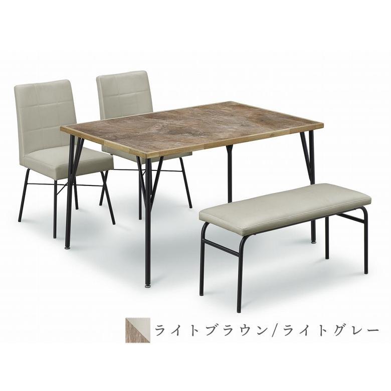 ダイニングテーブルセット 120cm幅 おしゃれ シンプル ダイニング ベンチセット 4点セット 4人掛け 幅120 アカシア材 石目調 メラミン貼り
