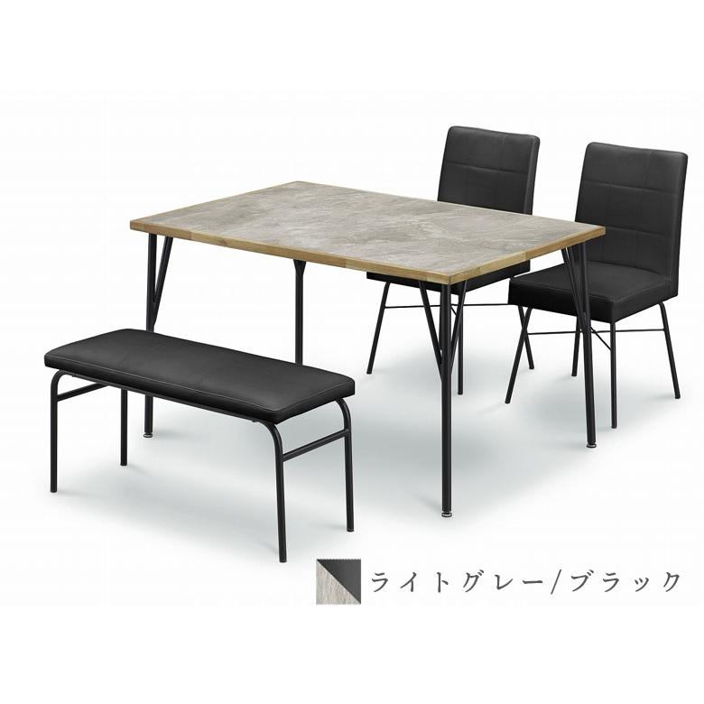 ダイニングテーブルセット 120cm幅 おしゃれ シンプル ダイニング ベンチセット 4点セット 4人掛け 幅120 アカシア材 石目調 メラミン貼り