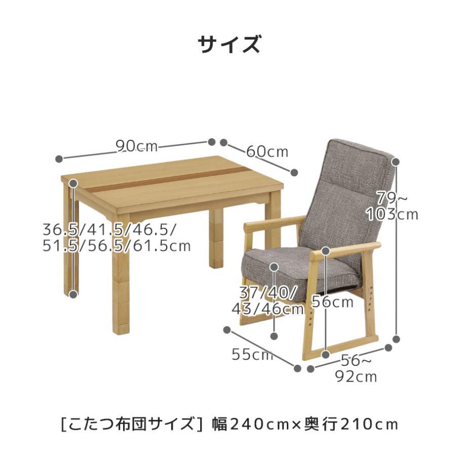 未来商会 - こたつ速見表 仕かける 3点 ご機嫌印字機 矩形 こたつ仕かける 90 1人用 幅90糎 リクライニング女性議長 こたつ布団付き添い人 こたつ3点仕かける 爆買