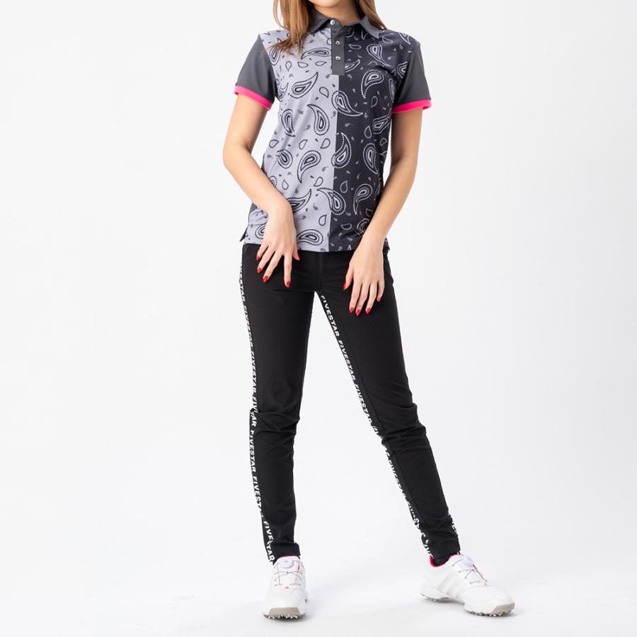 ポロシャツ シャツ ゴルフウェア メンズ 夏 半袖 ストレッチ グレー ファイブスター おしゃれ 40代 50代 ペイズリー柄 バイカラー アウトレット | FIVE STAR（ゴルフ） | 05