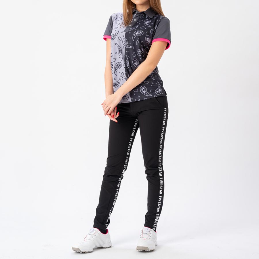 ポロシャツ シャツ ゴルフウェア メンズ 夏 半袖 ストレッチ グレー ファイブスター おしゃれ 40代 50代 ペイズリー柄 バイカラー アウトレット | FIVE STAR（ゴルフ） | 06