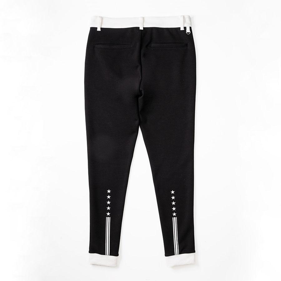 【size5】春夏 ラッセルノ ゴルフ GOLF SIDE LINE パンツ 黒 size5】春夏 ラッセルノ ゴルフ GOLF SIDE LINE パンツ