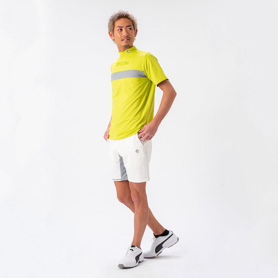 FIVE STAR モックネック ゴルフウェア 半袖 メンズ シャツ ストレッチ