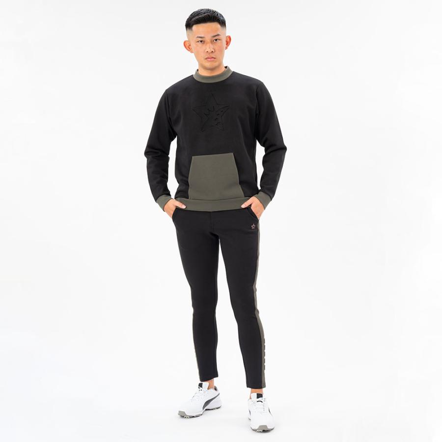 ロングパンツ ゴルフ メンズ 冬 ストレッチ ゴルフウェア ファイブスター ゴルフパンツ おしゃれ シンプル 40代 50代 エンボス ブラック 黒 マークダウン | FIVE STAR（ゴルフ） | 01