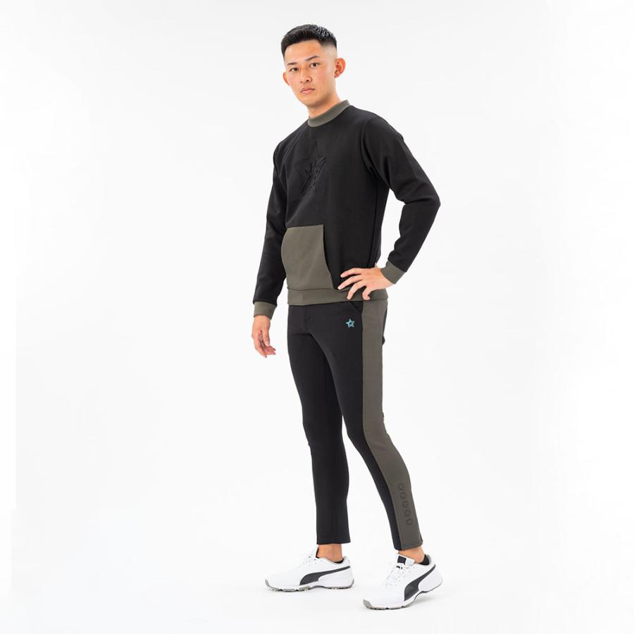 ロングパンツ ゴルフ メンズ 冬 ストレッチ ゴルフウェア ファイブスター ゴルフパンツ おしゃれ シンプル 40代 50代 エンボス ブラック 黒 マークダウン | FIVE STAR（ゴルフ） | 02