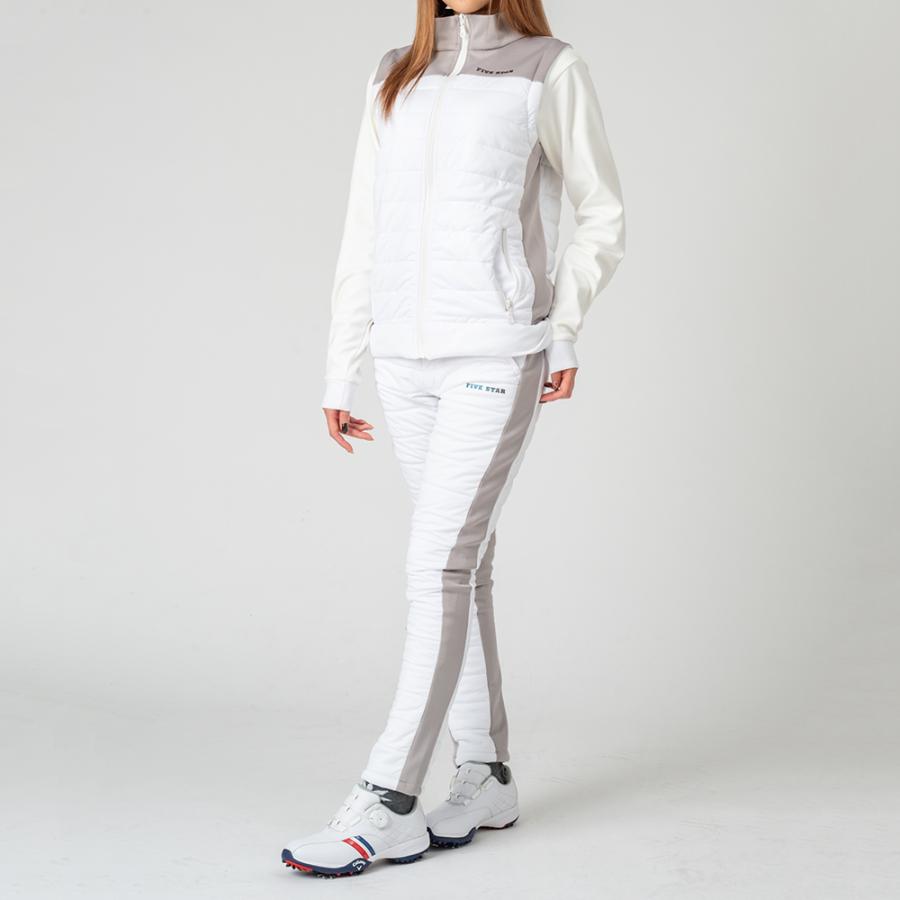 アウター ジャケット ゴルフウェア メンズ 冬 長袖 中綿 ストレッチ 2WAY キルティング ホワイト 白 ファイブスター おしゃれ シンプル 40代 50代 マークダウン | FIVE STAR（ゴルフ） | 03