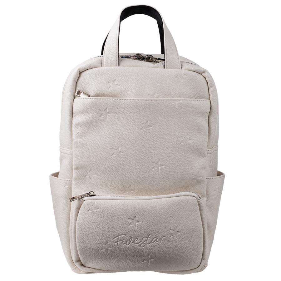 ゴルフバッグ ファイブスター EMBOSS STAR CART BACKPACK WH バックパック ホワイト エンボス加工 リュック 星柄 | FIVE STAR（ゴルフ） | 01