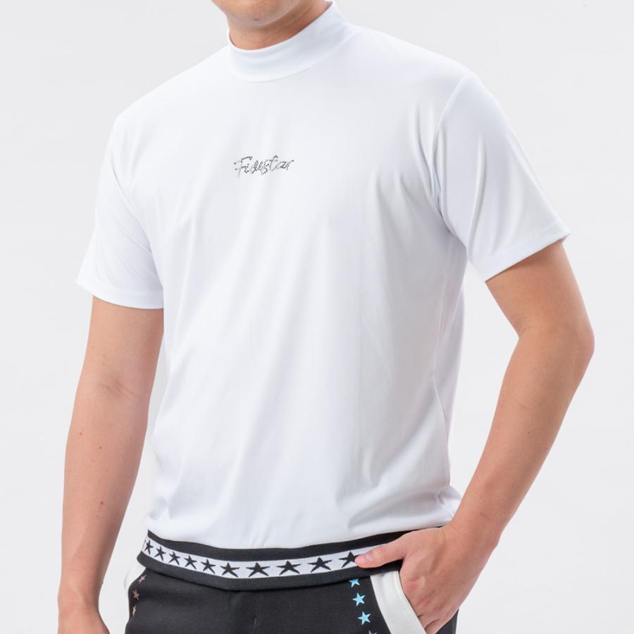 シャツ ゴルフウェア メンズ モックネック 半袖 シャツ ストレッチ シンプル ホワイト おしゃれ 春 夏 レディース ユニセックス ファイブスター | FIVE STAR（ゴルフ） | 01