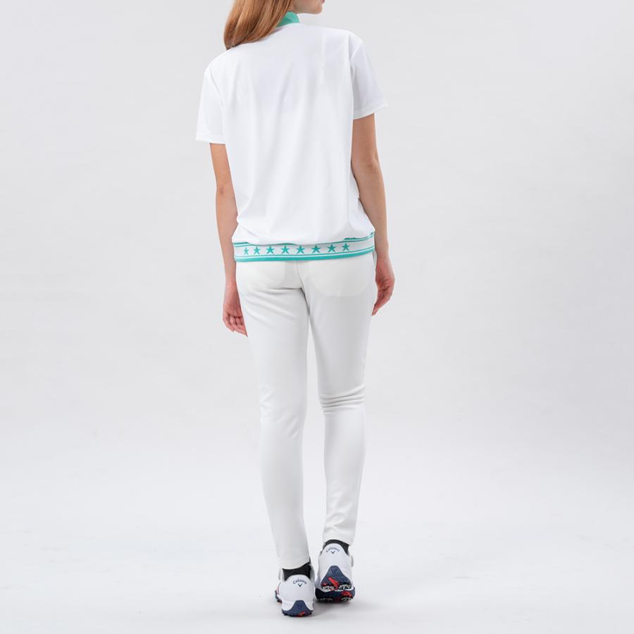 シャツ ゴルフウェア メンズ モックネック 半袖 シャツ ストレッチ エンボス ホワイト 白 おしゃれ 春 夏 レディース ユニセックス ファイブスター | FIVE STAR（ゴルフ） | 08