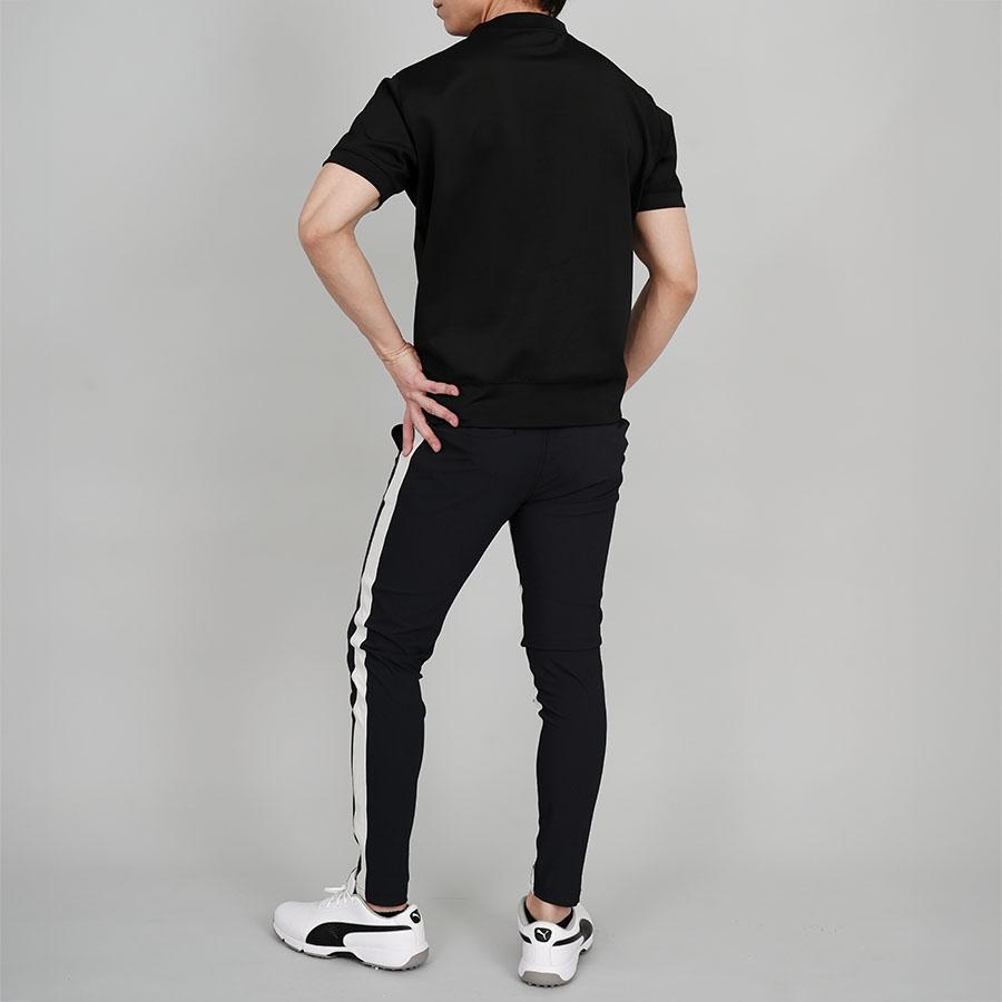 SALE モックネック ゴルフ メンズ 春 シャツ 半袖 厚手 ストレッチ ゴルフウェア ファイブスター おしゃれ シンプル 40代 50代 ゴルフシャツ ロゴ エンボス | FIVE STAR（ゴルフ） | 09
