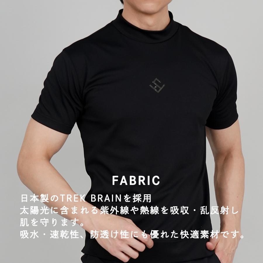 モックネック ゴルフウェア メンズ 半袖 シャツ ストレッチ バックプリント 吸水速乾 UVカット ゴルフ レディース ユニセックス 春 夏 星 ファイブスター | FIVE STAR（ゴルフ） | 03