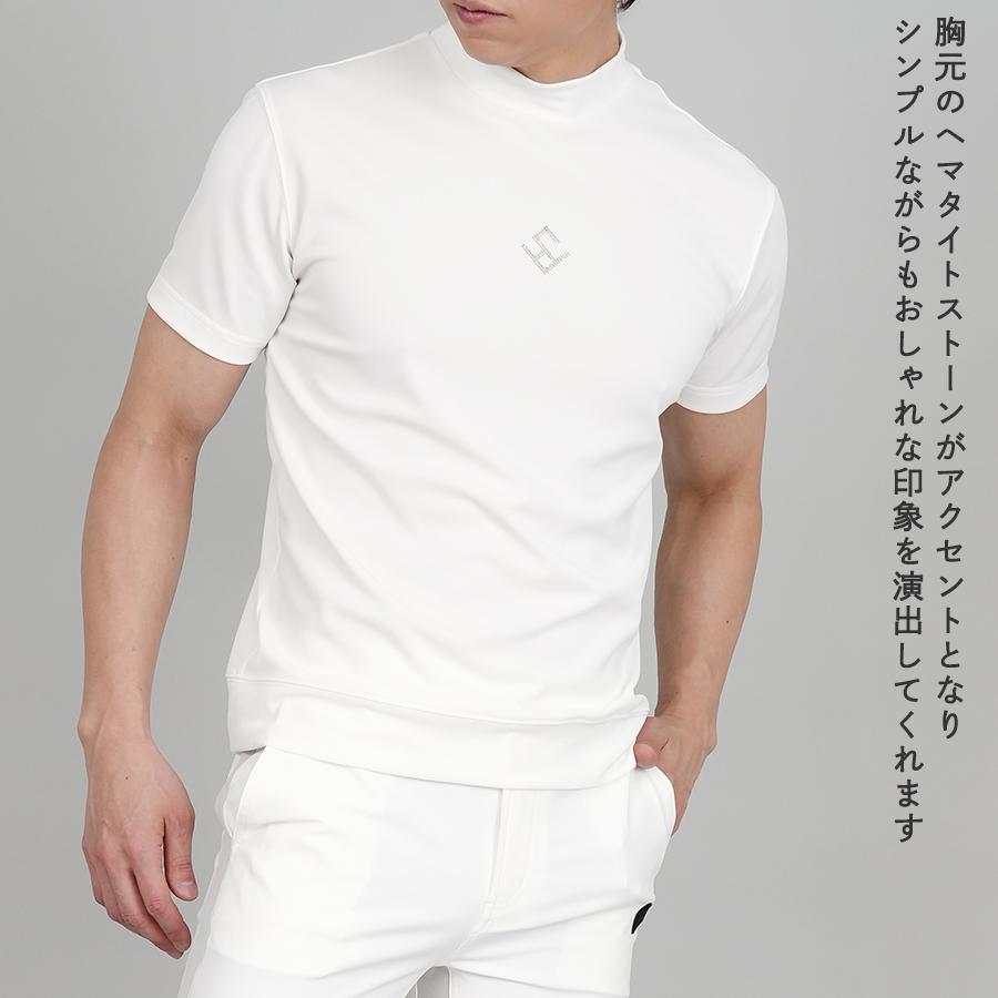 モックネック ゴルフウェア メンズ 半袖 シャツ ストレッチ バックプリント 吸水速乾 UVカット ゴルフ レディース ユニセックス 春 夏 星 ファイブスター | FIVE STAR（ゴルフ） | 04