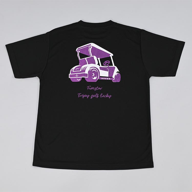 Tシャツ ゴルフウェア メンズ レディース 半袖 吸水速乾 紫外線カット ドライシルキータッチ カートロゴ シンプル おしゃれ 星 ファイブスター | FIVE STAR（ゴルフ） | 03