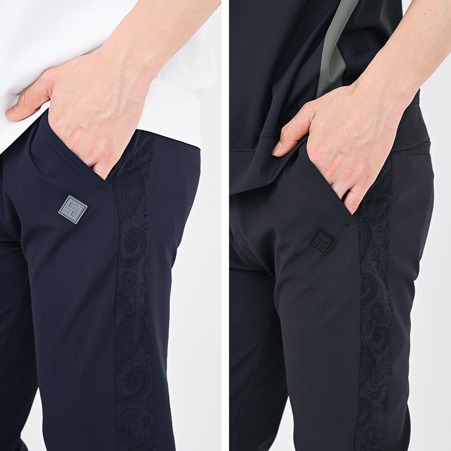 ロングパンツ ゴルフ メンズ ゴルフウェア パンツ 夏 ストレッチ ゴルフパンツ ファイブスター おしゃれ シンプル 40代 50代 サイドライン ペイズリー柄 切替 | FIVE STAR（ゴルフ） | 11
