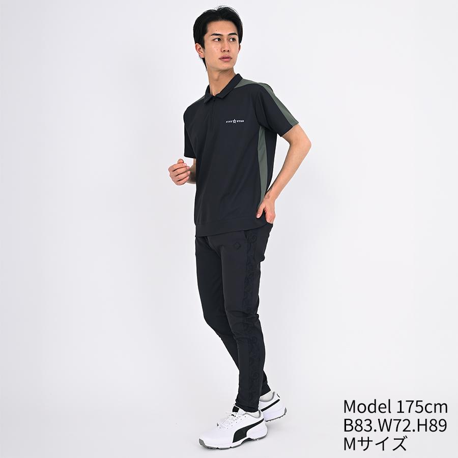 ロングパンツ ゴルフ メンズ ゴルフウェア パンツ 夏 ストレッチ ゴルフパンツ ファイブスター おしゃれ シンプル 40代 50代 サイドライン ペイズリー柄 切替 | FIVE STAR（ゴルフ） | 09