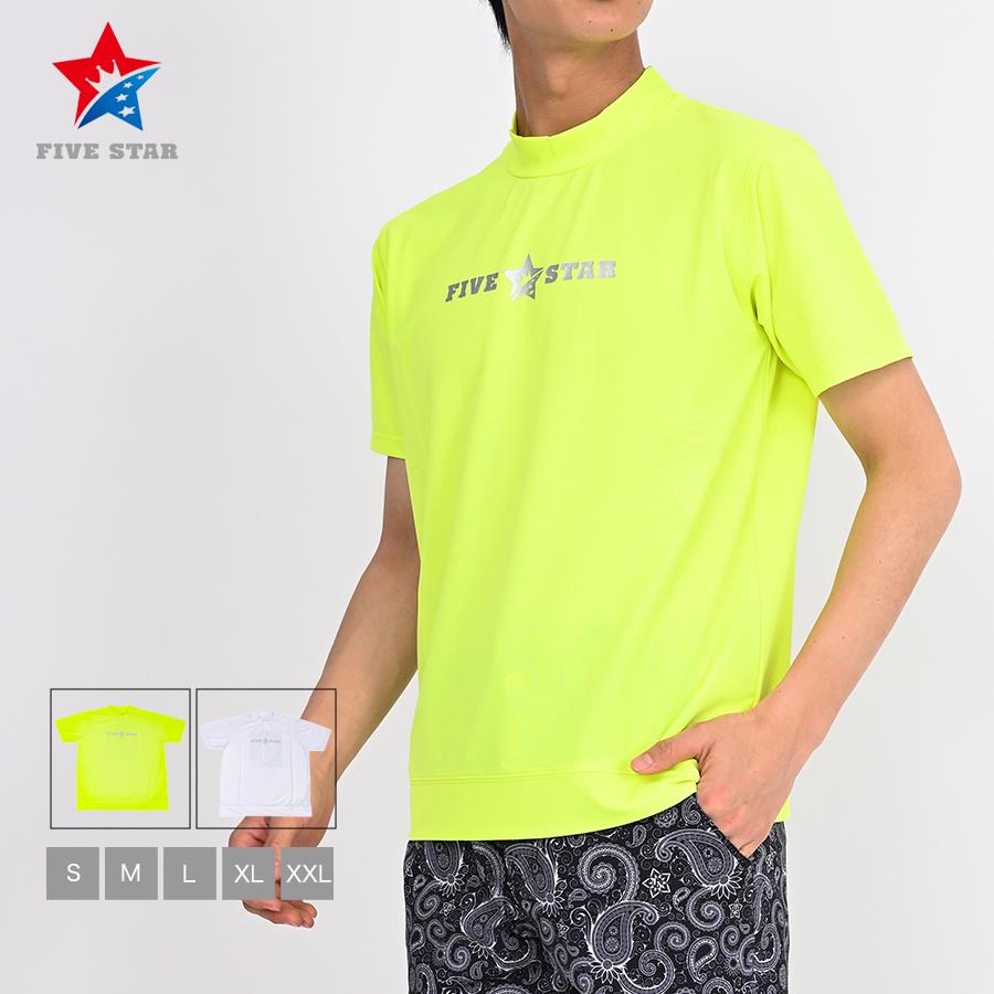 FIVE STAR モックネック ゴルフ メンズ 半袖 シャツ ゴルフウェア 夏