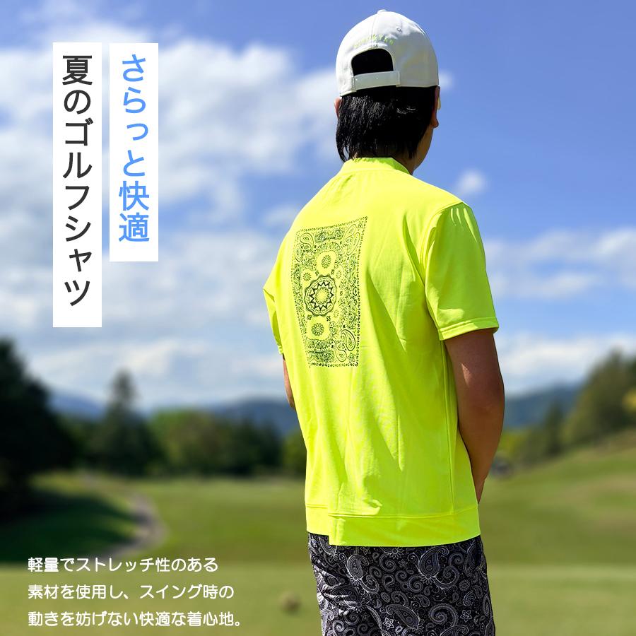 FIVE STAR モックネック ゴルフ メンズ 半袖 シャツ ゴルフウェア 夏
