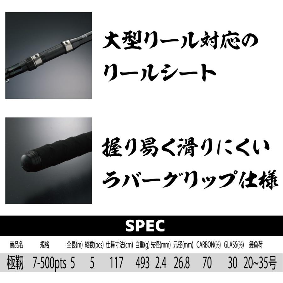 大物を釣り上げるための竿 極靭 7-500pts/カゴ釣り/泳がせ/ぶっこみ/遠投/FIVE STAR/ファイブスター｜fivestarfishing｜03