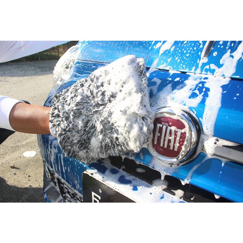 FJファクトリー 洗車用 グローブ 泡洗車 ロングファイバーでもこもこ泡が簡単に やさしい洗いここち｜fj-factory｜02