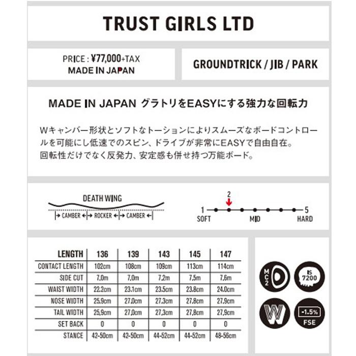 ［即日発送］ DEATH LABEL デスレーベル スノーボード 板 TRUST GIRLS LTD 22-23 モデル トラスト ガールズ エルティーディー レディース 【IQY7752100730】(27273円)