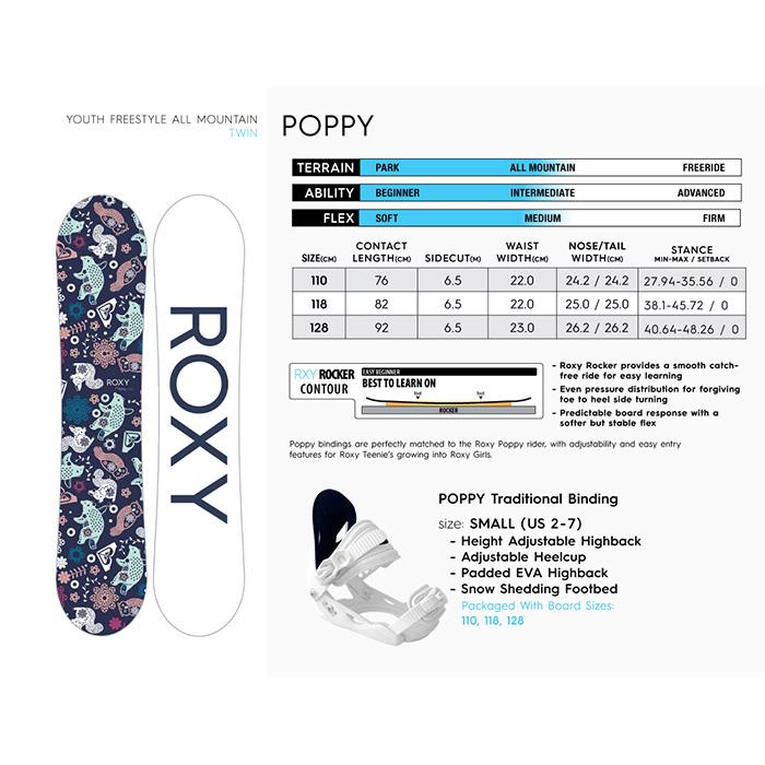 ROXY ロキシー スノーボード 板 POPPY SNOWBOARD & Traditional
