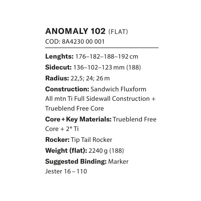 BLIZZARD ブリザード スキー板 ANOMALY 102 (FLAT) 板単品 24-25 モデル_2