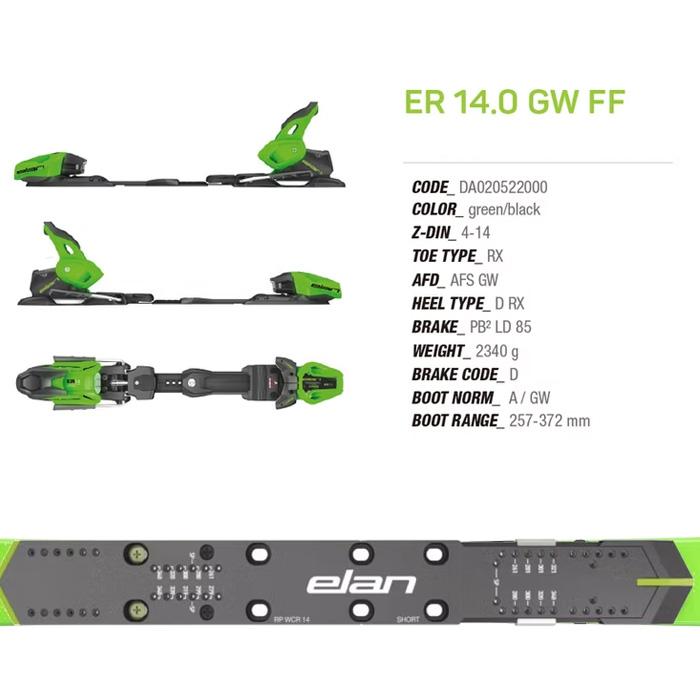 ELAN エラン スキー板 ACE SLX PLATE 165 + ER 14.0 GW FF