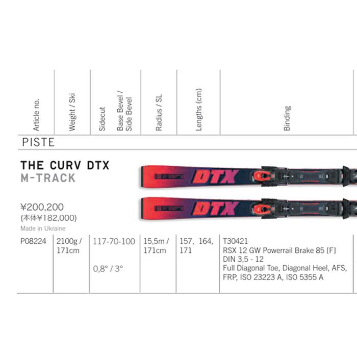 FISCHER フィッシャー スキー板 THE CURV DTX M-TRACK + RSX Z12 GW PR