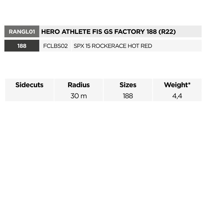 ROSSIGNOL ロシニョール スキー板 HERO ATHLETE FIS GS FACTORY 188