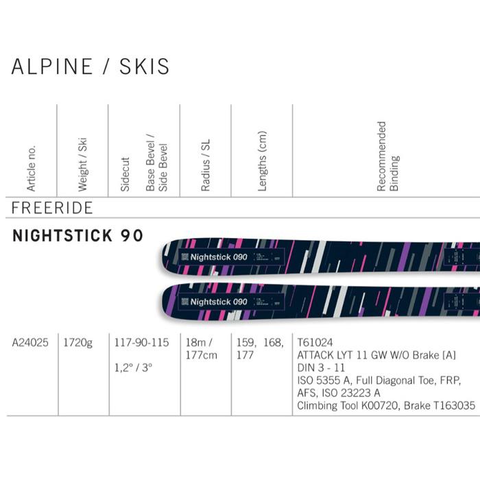 FISCHER フィッシャー スキー板 NIGHTSTICK 90 板単品 26-27モデル : F