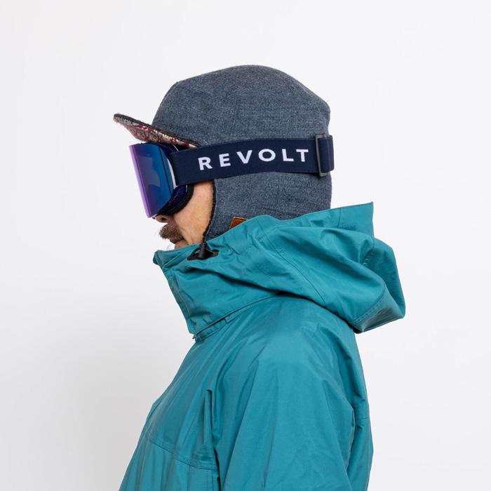REVOLT リボルト ゴーグル FRAMELESS Navy Blue Mirror/Gray 25-26