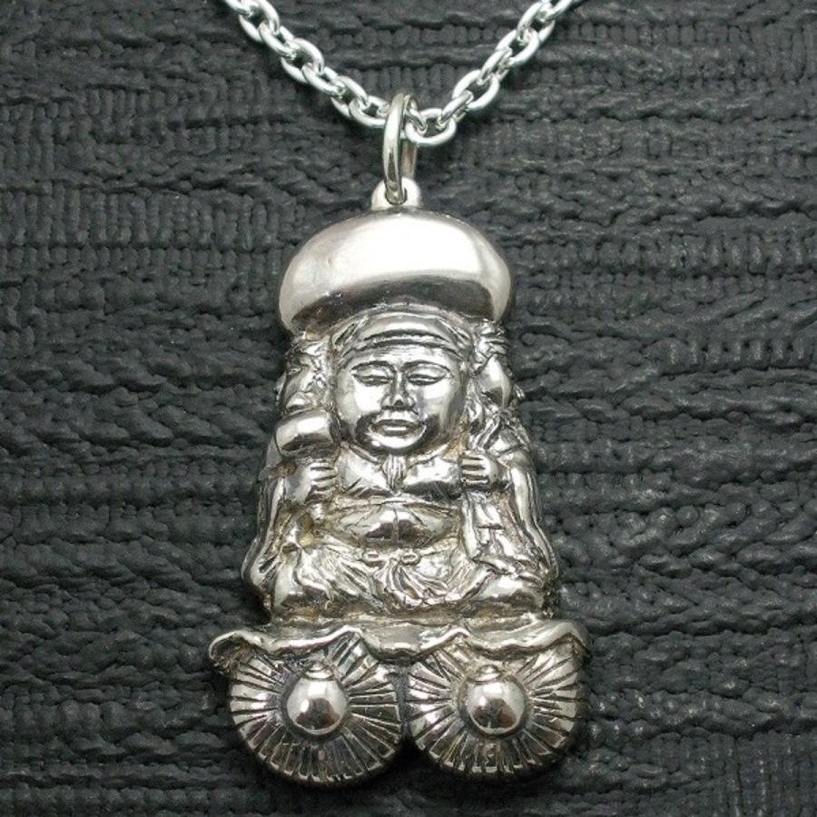 ペンダント 仏像 三面大黒天 メンズ シルバー９２５ ネックレス 豊臣秀吉 | 