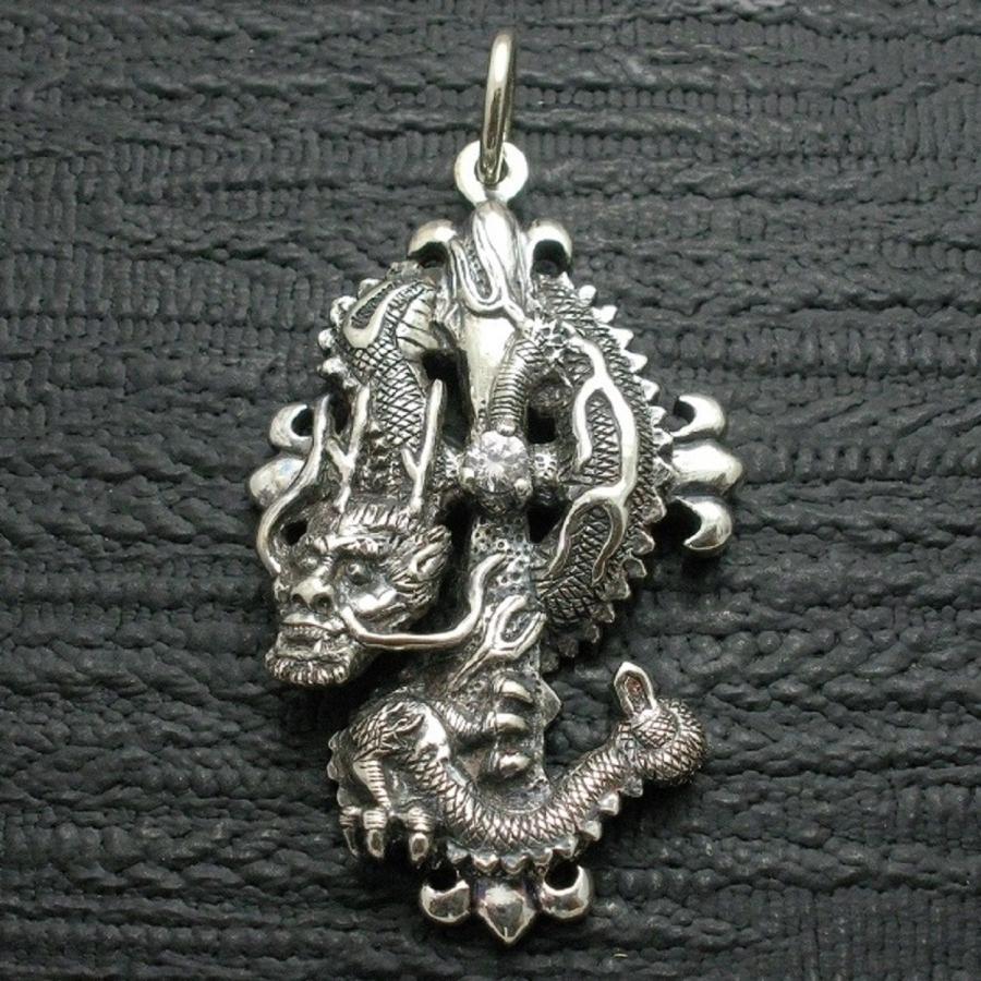 ペンダント ドラゴン 龍 巻型 メンズ シルバー９２５ クロス | 