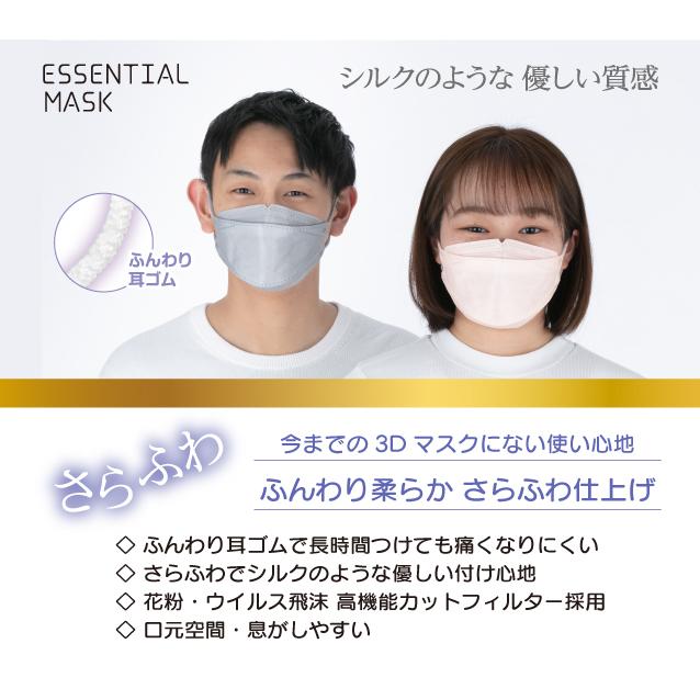 ESSENTIAL MASK エッセンシャルマスク ライトグレー30枚入×3個セット