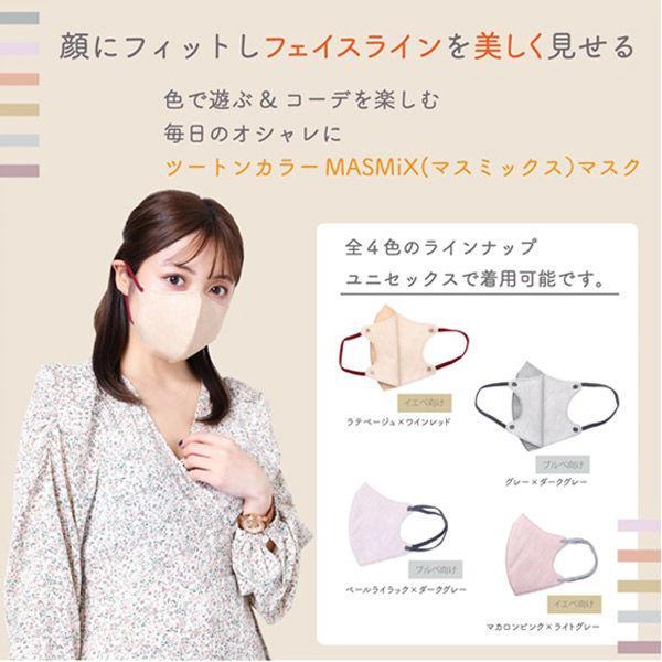 Kirei Mask MASMiXマスク ラテベージュ×ワインレッド 7枚入 川本産業 メール便対応品｜fjdrug｜05