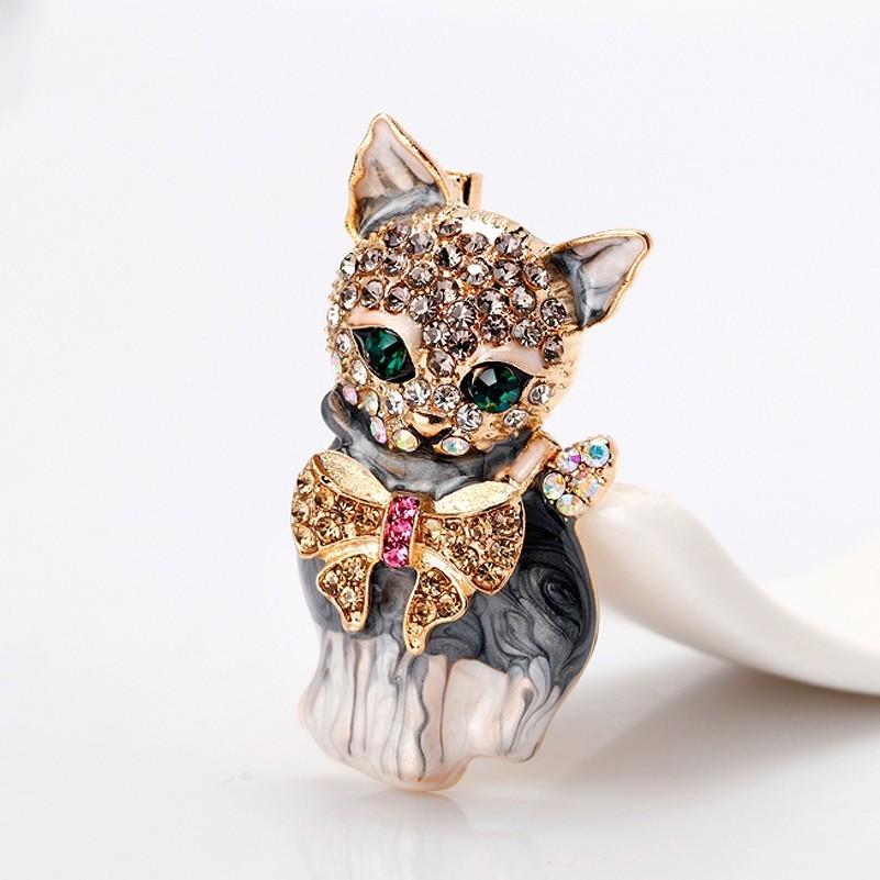 ブローチ 猫 キャット ストールピン クリップ 母の日 敬老の日