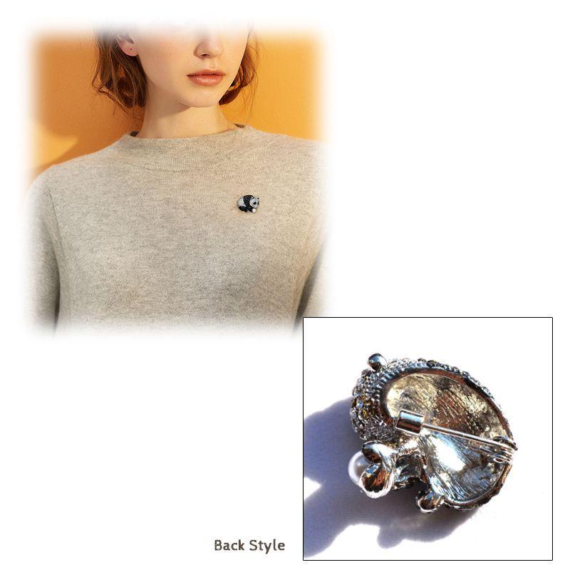 ブローチ パンダのパールブローチ ぱんだ 母の日 ギフト プレゼント