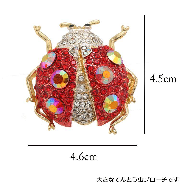 ブローチ/赤と透明のラインストーンで飾られた大きなてんとう虫 ブローチ/赤と透明のラインストーンで飾られた大きなてんとう虫