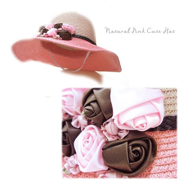 帽子　ハット　レディース　つば広花モチーフ付き帽子　夏　春　UV 母の日 ギフト プレゼント 入学式 |  | 04