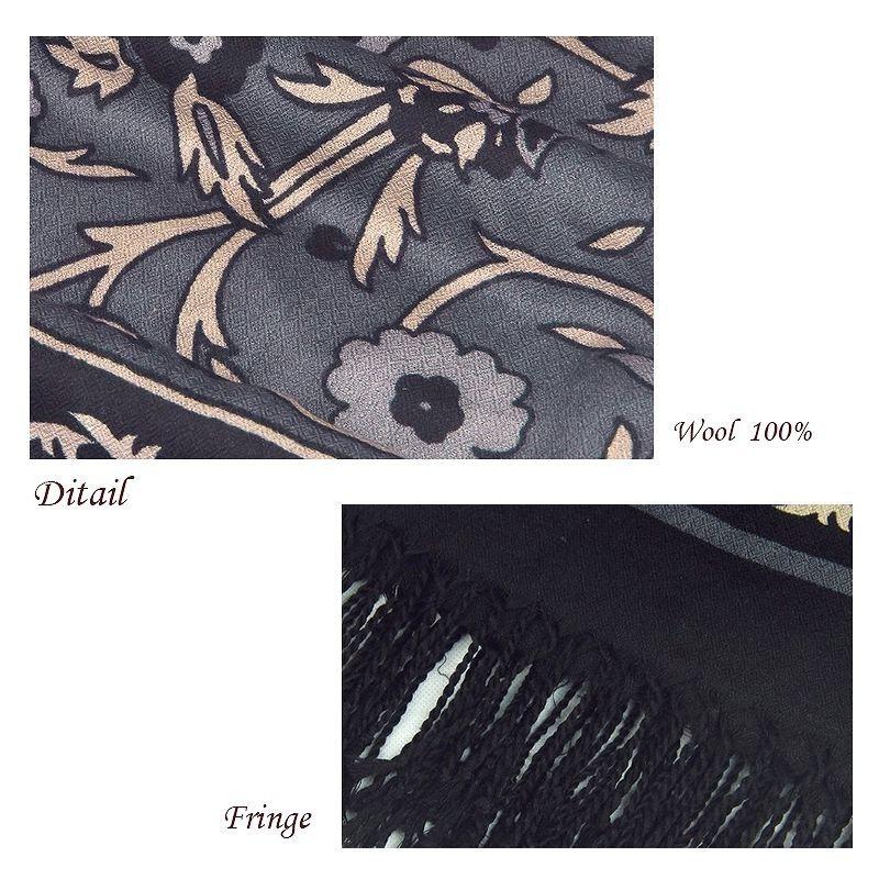 ストール/オリエンタル柄ウール大判ストール レディース 秋 冬 秋冬 春