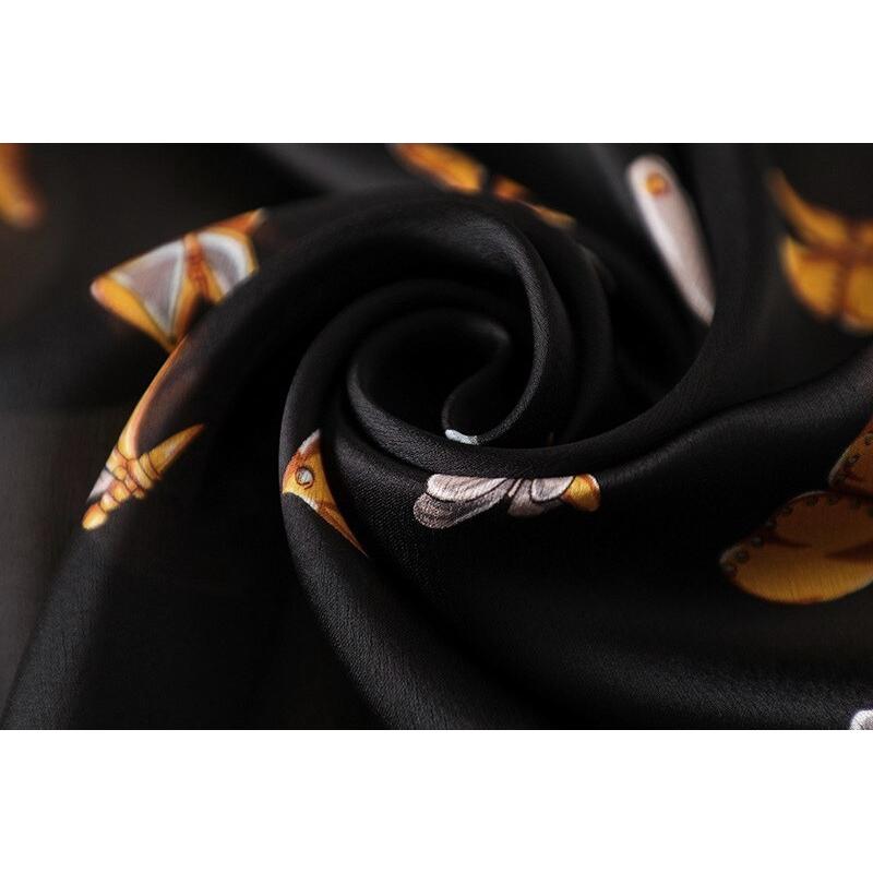 ストール レディース 蝶柄プリントサテン大判ストール プレゼント 結婚