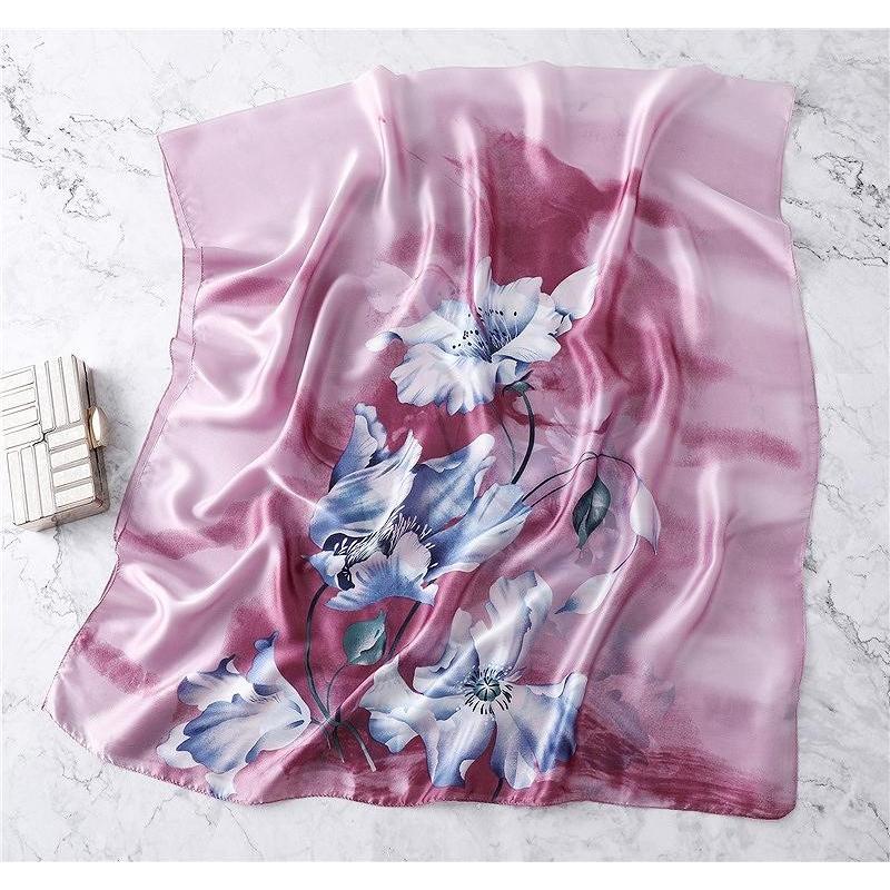 ストール/ストール/エレガントな花柄プリントサテン大判ストール 結婚