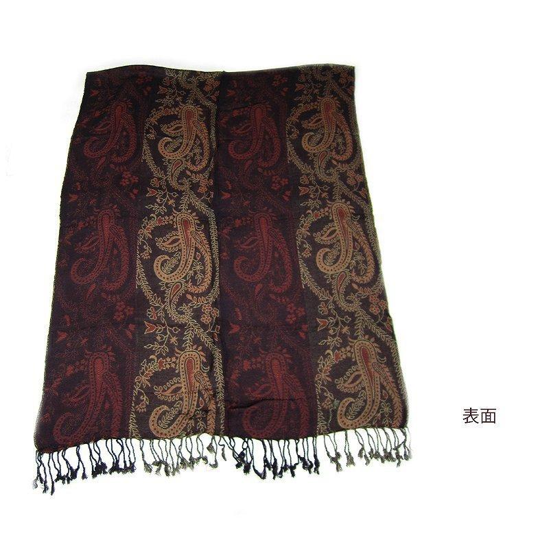 ストール ペイズリー柄リバーシブル大判ストール 薄手 スカーフ