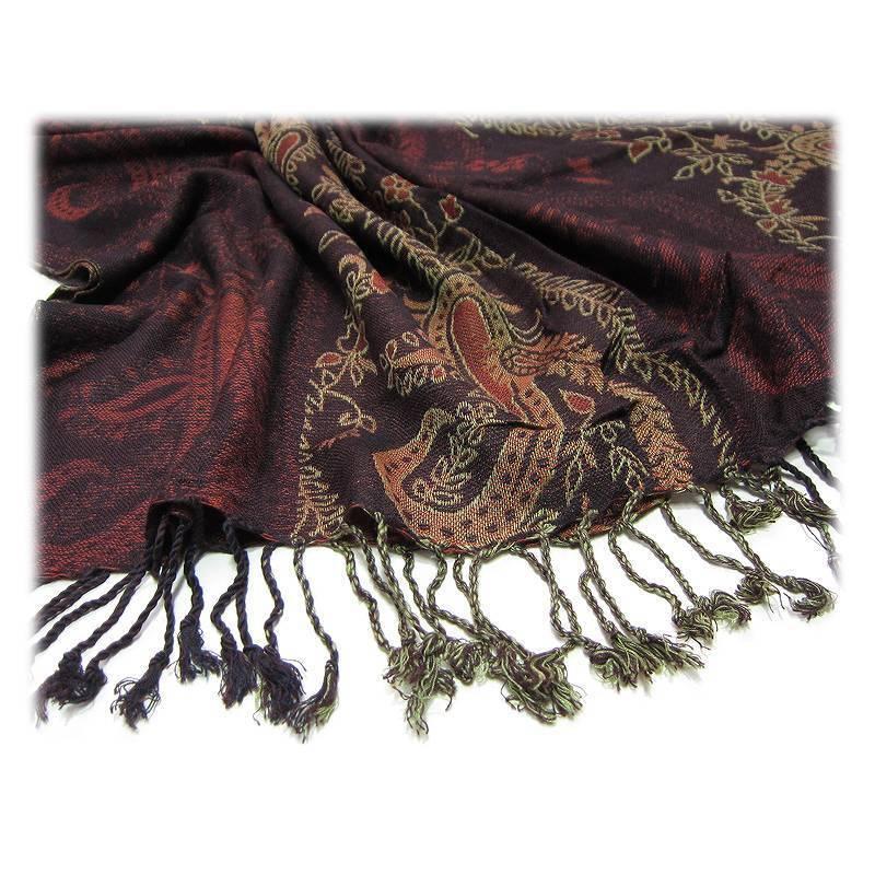 ストール ペイズリー柄リバーシブル大判ストール 薄手 スカーフ