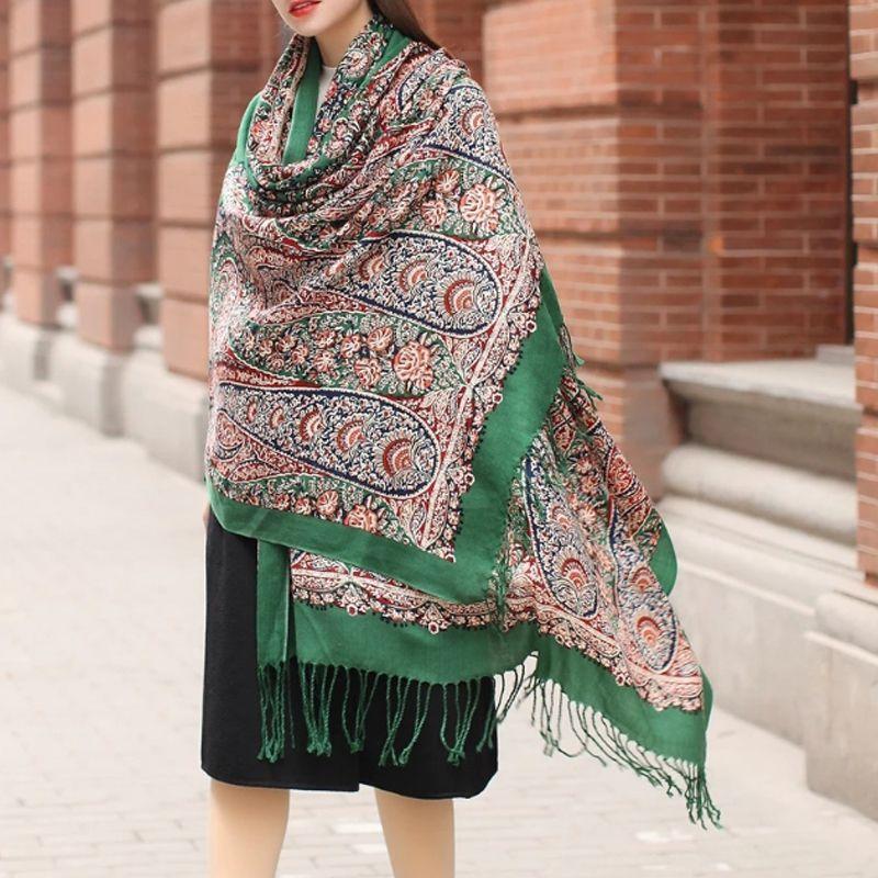 ストール/ペイズリー柄ウール大判ストール レディース 秋 冬 秋冬 春