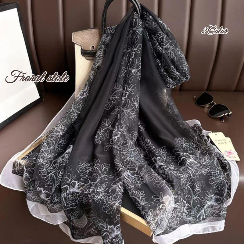 ストール 薄い 花柄 大判フローラル レディース 秋 春 夏 春夏