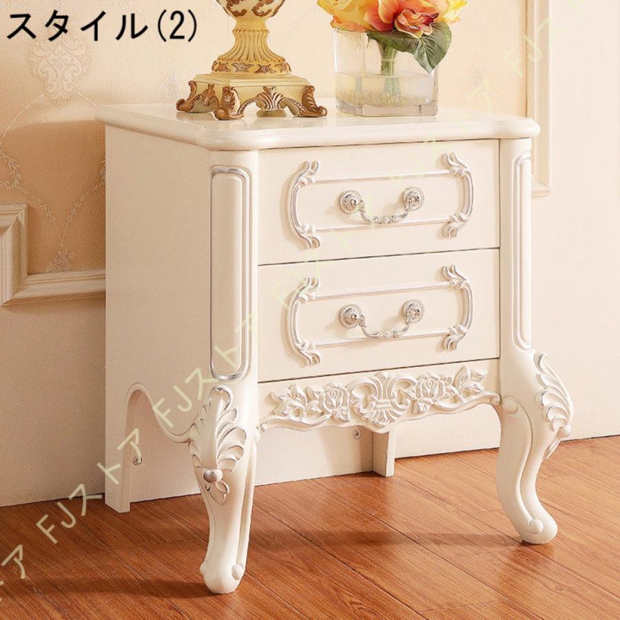 アンティーク風ナイトテーブル ホワイト 木製 姫系 サイドチェスト 猫脚 完成品 アンティーク風ナイトテーブル ホワイト 木製 姫系 サイドチェスト 猫