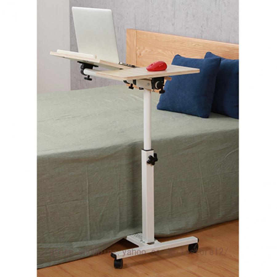 サイドテーブル 昇降式 パソコンデスク 高さ60-95cm キャスター サイドテーブル 昇降式 パソコンデスク 高さ60-95cm キャスター