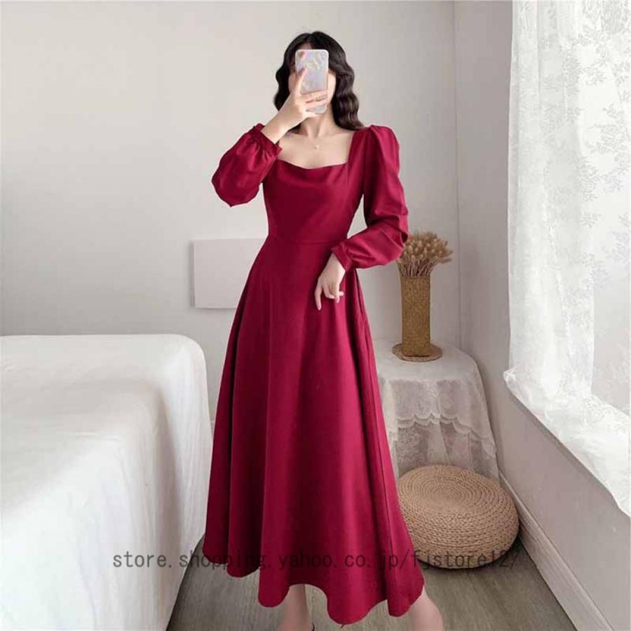 サテン赤ワンピース2148 サテン赤ワンピース2148